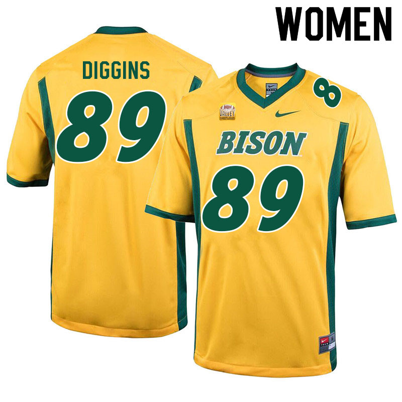 Women #89 Finn Diggins North Dakota State Bison College Football Jerseys Sale-Yellow - Click Image to Close